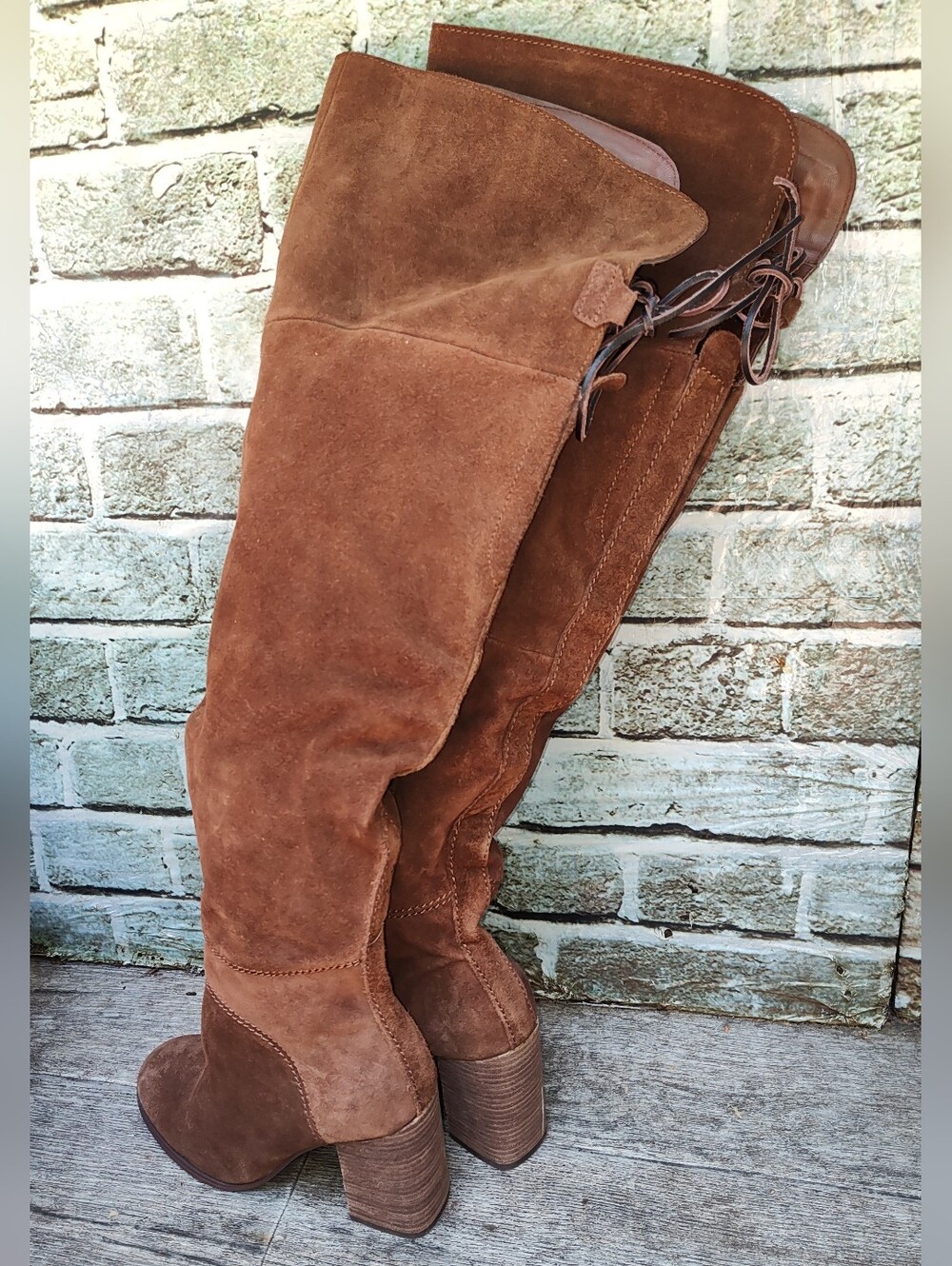 Steve Madden Brown Novela Suede Over the Knee Boots Size 7 - Picture 3 of 12